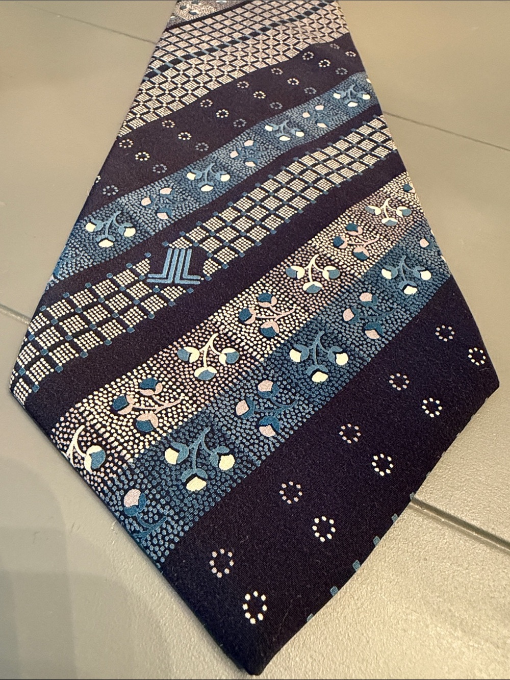 Lanvin Hand Made Paris silk tie blue
